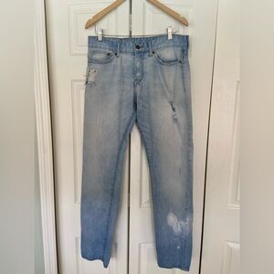 H&M Light Wash Skinny Jeans with Distressed Details